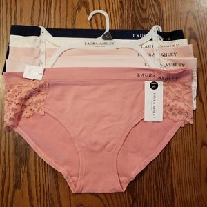 Laura Ashley NWT 5 pack panties stretch M L XL‎ nylon spandex blend
